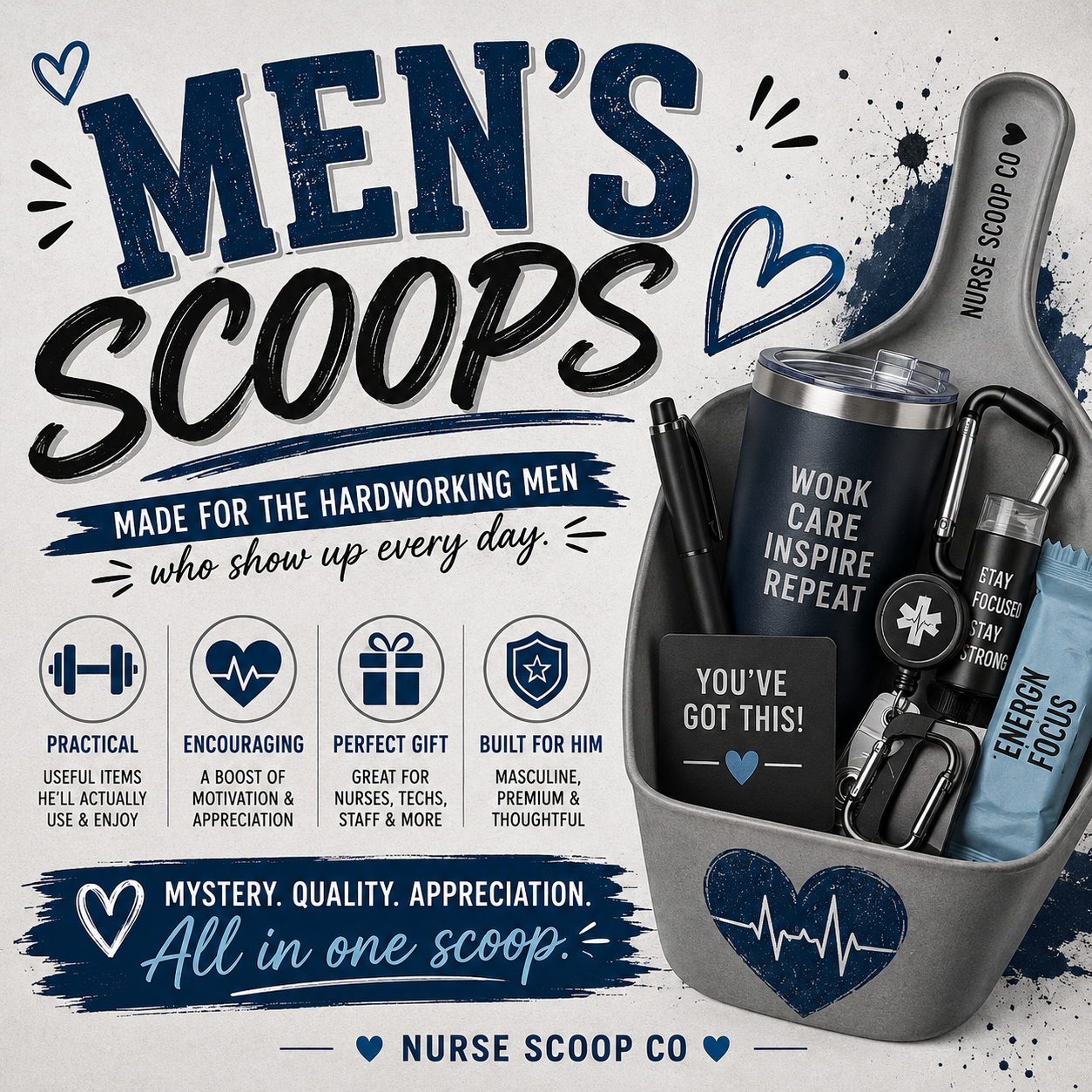 Men’s Healthcare Mystery Scoop | Gifts for Male Nurses, EMTs, CNAs, Paramedics & Medical Professionals | Customized Surprise Gift Box | Nurse