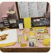 Yellow themed items included as examples for the Box of Sunshine
